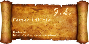 Fetter Lúcia névjegykártya